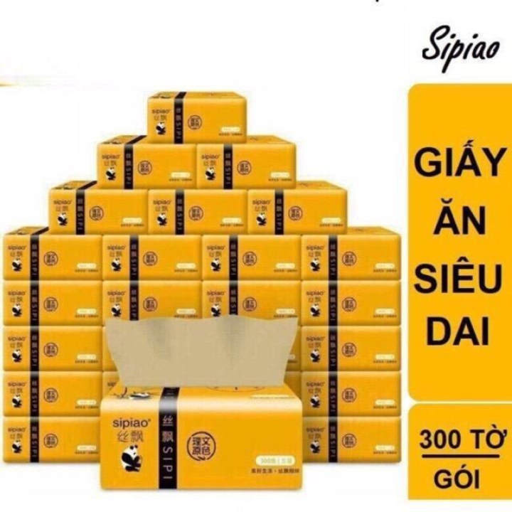 Thùng 30 gói giấy ăn gấu trúc cao cấp, khăn giấy gấu trúc loại 1 siêu dai siêu mịn 3 lớp 300 tờ/GÓI