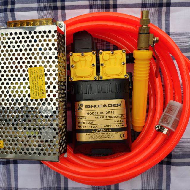 Bộ máy rửa xe, rửa máy lạnh dùng bơm tăng áp Sinlesder đôi cực mạnh