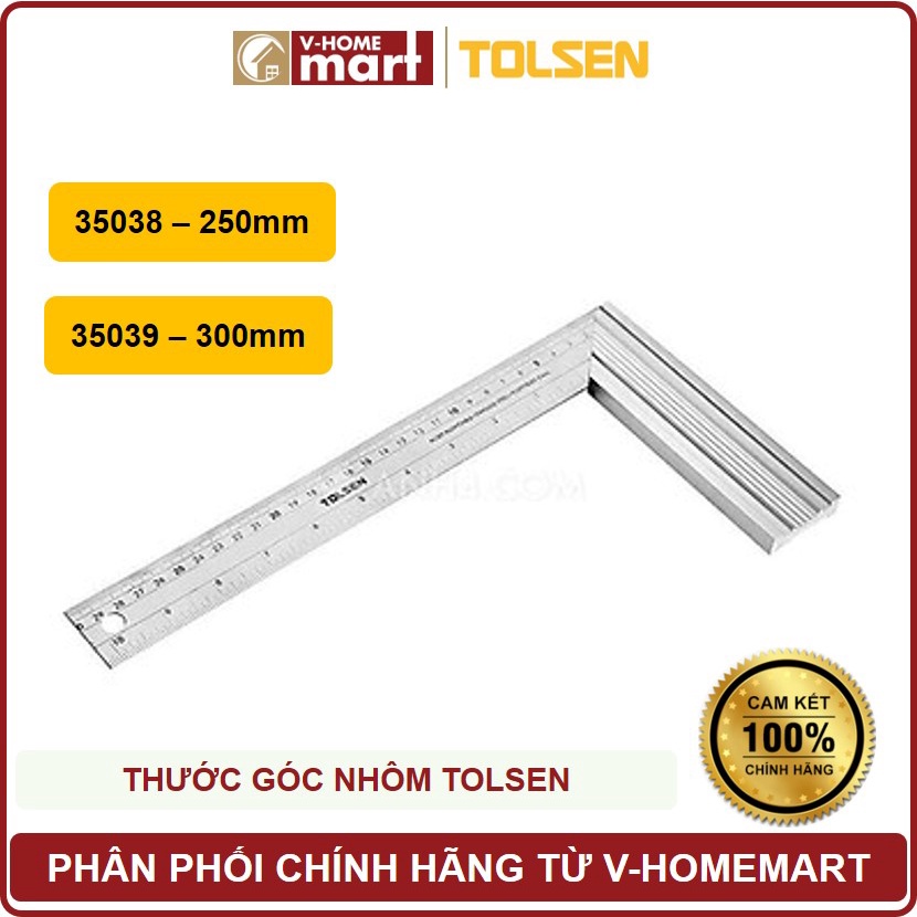 BÁO GIÁ THƯỚC DÂY TOLSEN 35022 | Shopee Lazada Sendo Tiki mới nhất 56 Thước góc nhôm 250mm/300mm Tolsen đa năng, đo chính xác, sai số nhỏ - Phân phối chính hãng bởi Vhomemart