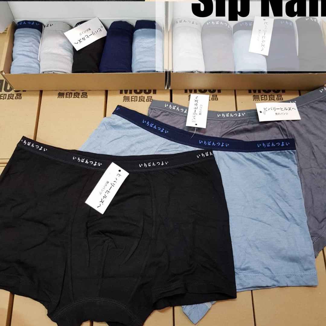 Hộp 5 Quần Lót Boxer Xuất Nhật Chất Lụa Cao Cấp