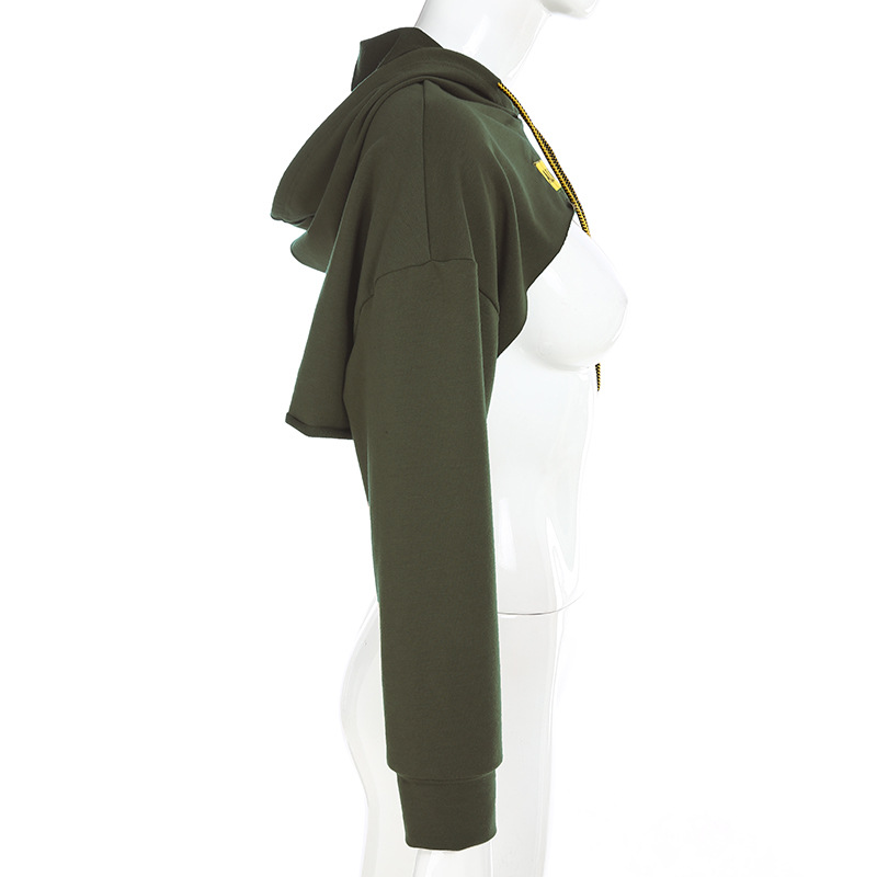 Áo Hoodie Cut Out Xanh Rêu