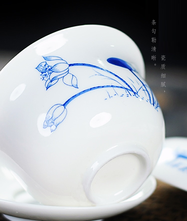 Chén Khải Pha Trà Bằng Sứ Trắng Bạch Định Thấu Quang