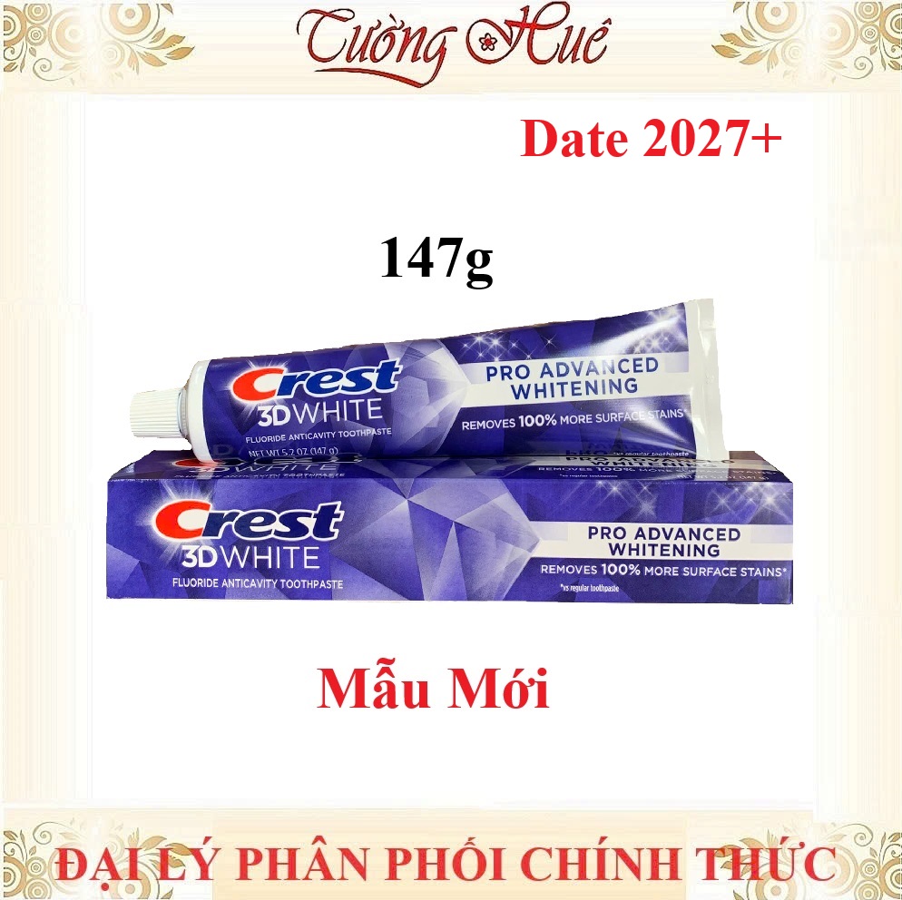 Kem đánh răng Crest 3D White Advanced Whitening 147g (Có Lựa Chọn)