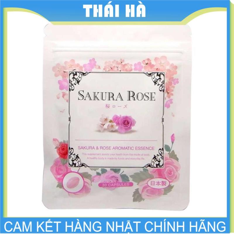 [HCM]Viên Uống Thơm Cơ Thể Sakura Rose 30 Viên ((TINH DẦU HOA HỒNG BULGARI ) Nhật Bản xua tan mùi cơ thể