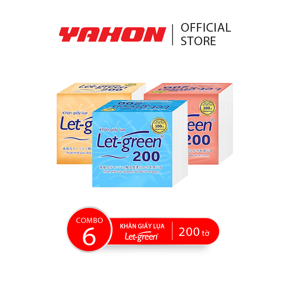 Khăn Giấy Lụa LET-GREEN 200 Tờ | Bột Giấy Nguyên Thủy, An Toàn, Mềm Dai