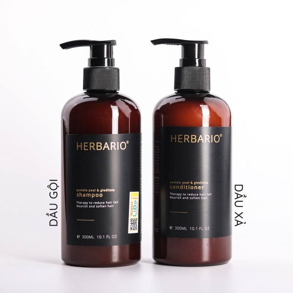 Combo dầu Gội và XẢ vỏ bưởi và bồ kết Herbario giúp chăm sóc tóc 300ml