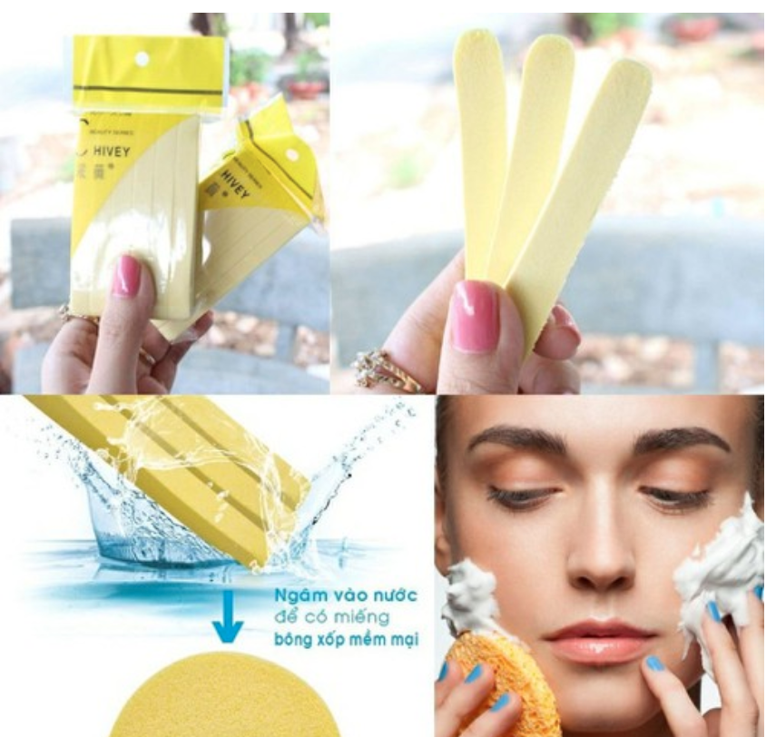 Bọt biển - Bông nở rửa mặt (12 miếng / 1 gói)