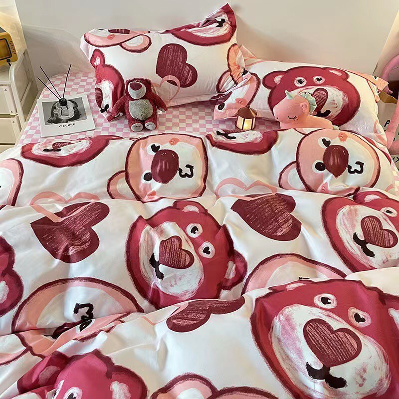 Bộ ga gối 4 món Cotton poly hàng loại 1