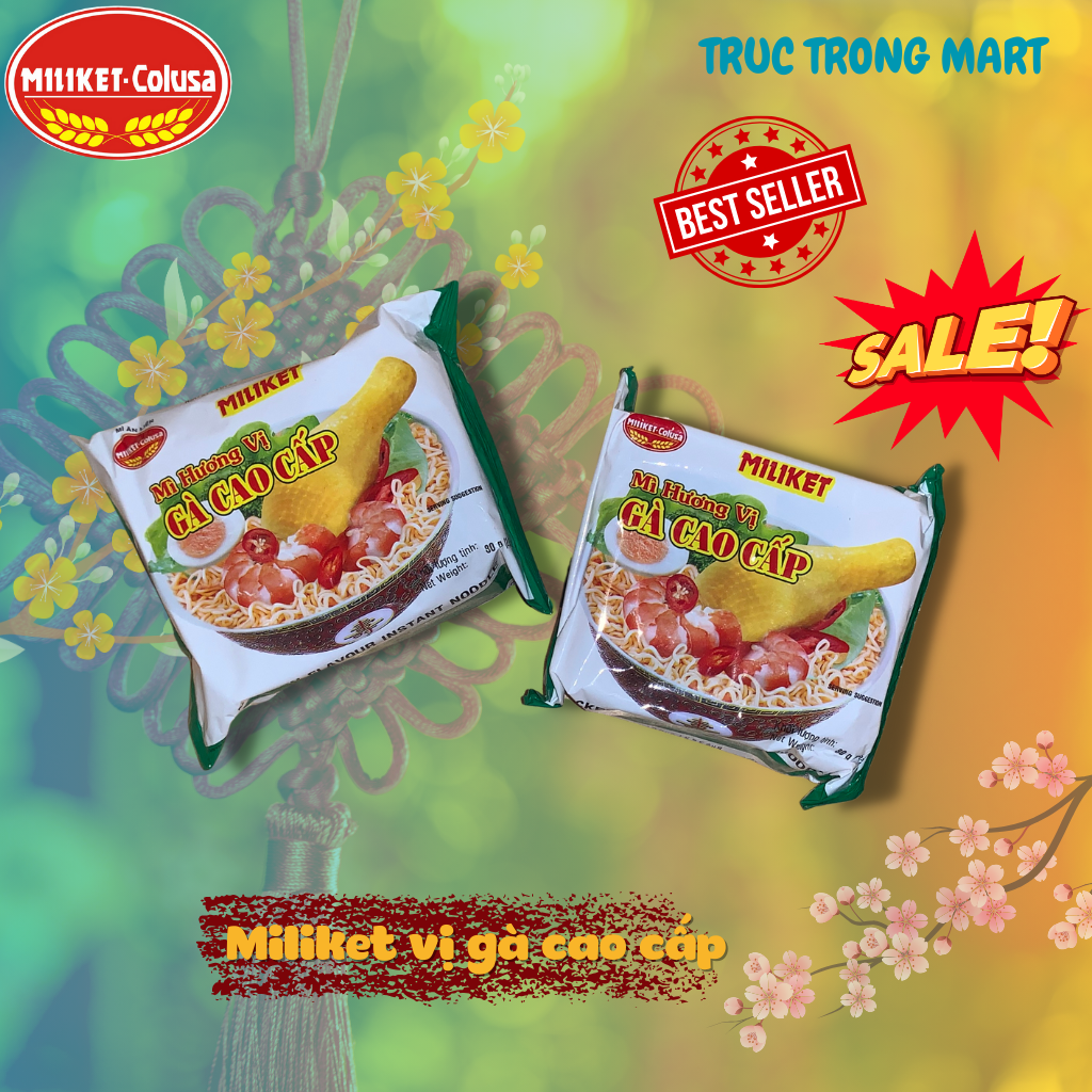 Mì tôm Miliket vị Gà Cao cấp 30 gói/80gr