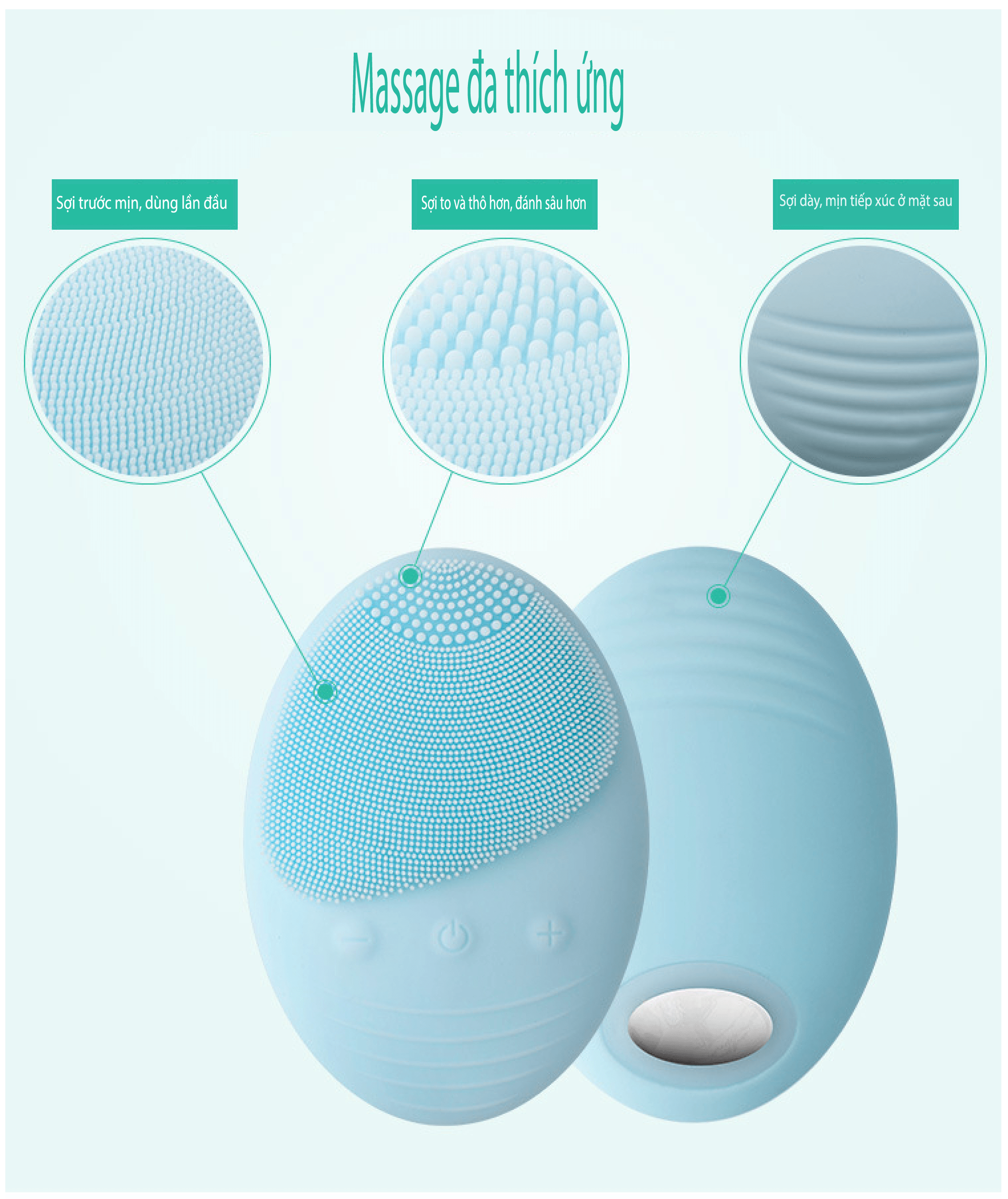 [BH 1 đổi 1] Máy Rửa Mặt AIKEDILI FACIAL SILICONE CLEANSING LIGHT THERAPHY