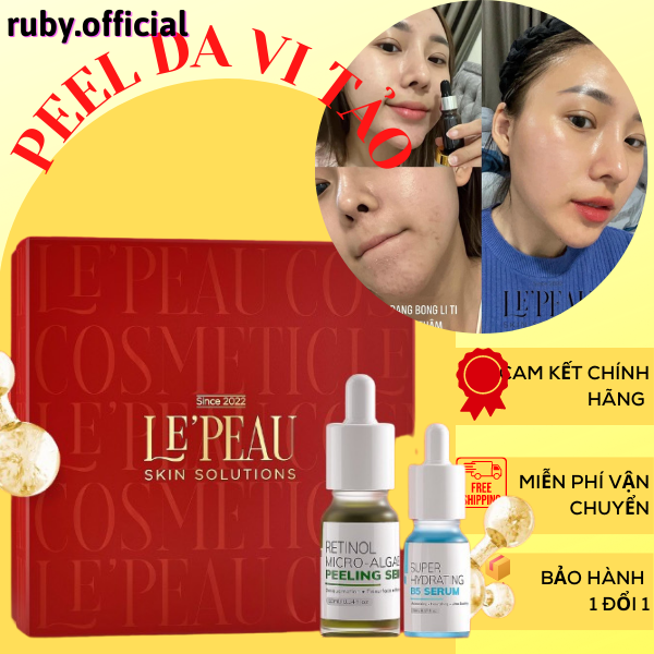 Peel Da Vi Tảo Retinol Le'peau, Thay Da Sinh Học, Tinh Chất Tái Tạo 10ml 3-7 ngày Xong liệu Trình Bong da , Trị Thâm Mụn Nám Tàn Nhang Tái Tạo Da Mặt Chống Lão Hóa - Giúp da trắng sáng mịn màng - Bật tone sau 1 liệu trình sử dụng.
