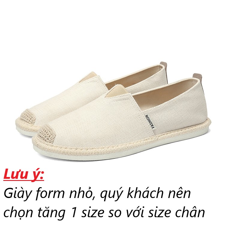 Slip on nam - Giày lười vải nam cao cấp - Mã SP 2905 - 3 màu (đen), rêu (xám) và (be) - P/s: giày form nhỏ quý khác lưu ý khi đặt hàng