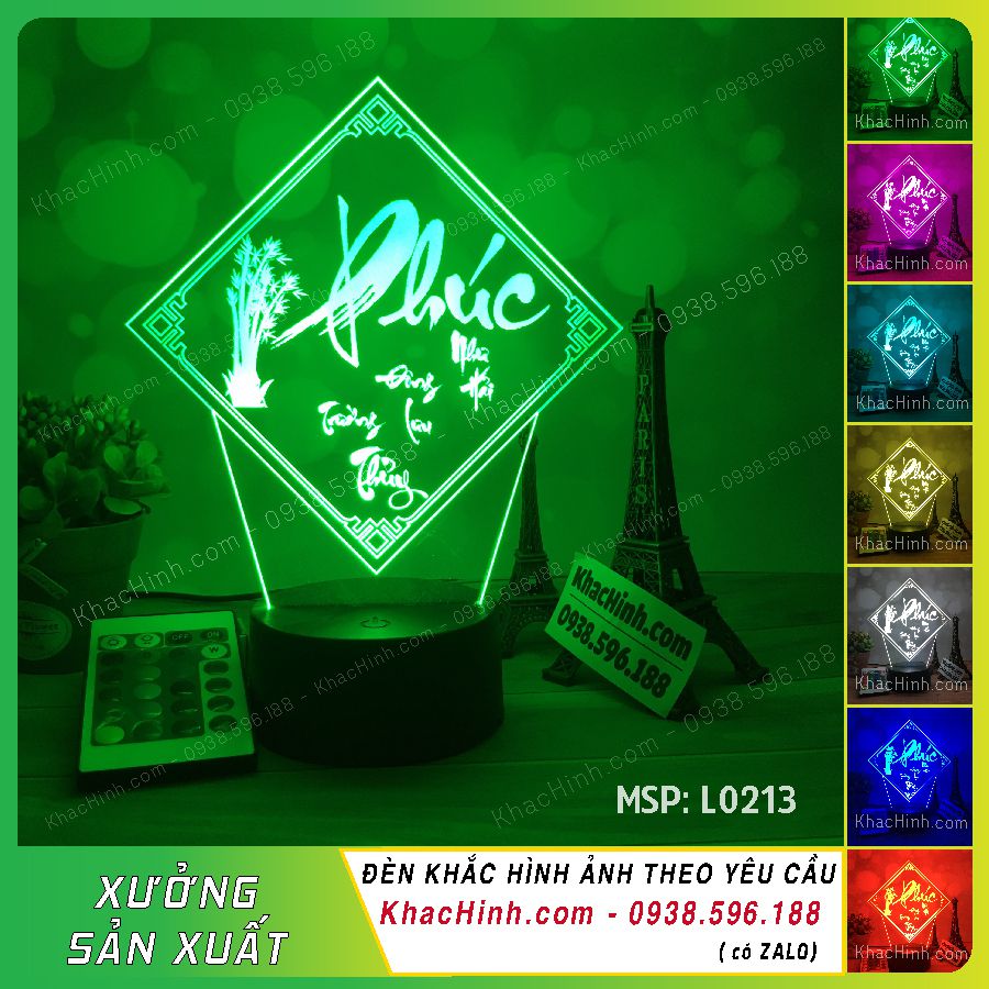 [HCM]Đèn Led 3D trang trí Thư pháp CHỮ PHÚC – Qùa Tặng Độc Đáo Đèn Trang Trí Đèn Để Bàn Đèn Phòng Ngủ Thiết Kế Khắc Hình Theo Yêu Cầu
