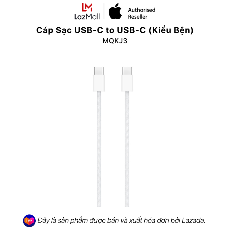 [BRAND DAY 10.2] Cáp Sạc Apple USB-C Dành Cho iPhone15/iPad/MacBook - 1m (Kiểu Cáp Bện) - Hàng Chính Hãng