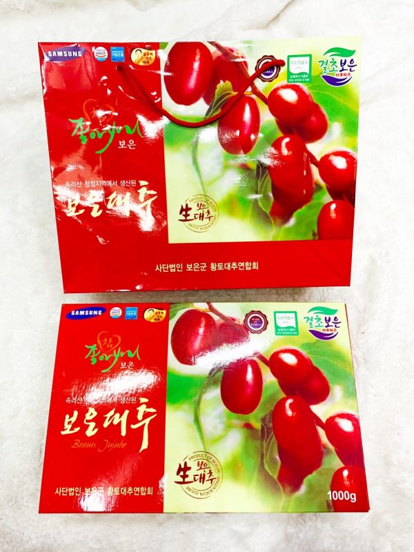 Táo đỏ Hàn Quốc sấy khô loại 1 nhập khẩu - hộp 1 kg