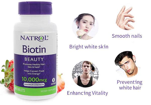 [CHÍNH HÃNG] Viên Uống Mọc Tóc Natrol Biotin 10000 mcg
