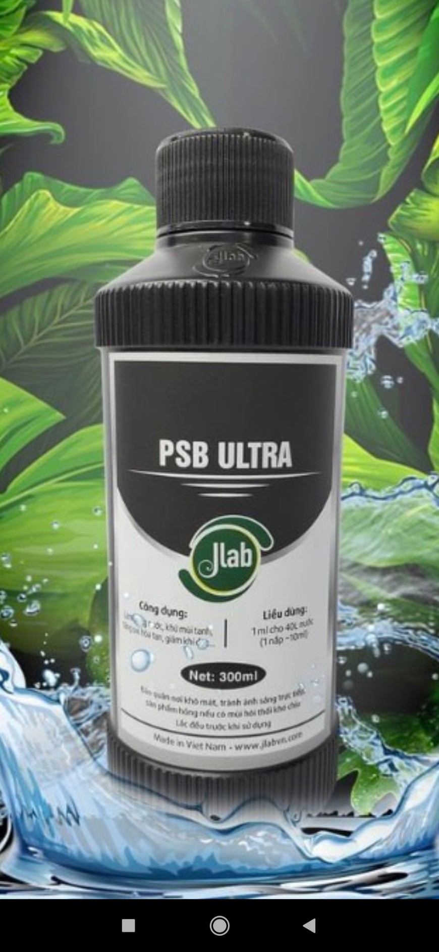 [HCM]Vi Khuẩn Quang Hợp JLAB 300ML Cao Cấp - PSB Ultra Men Vi Sinh Cho Bể Cá Thuỷ Sinh