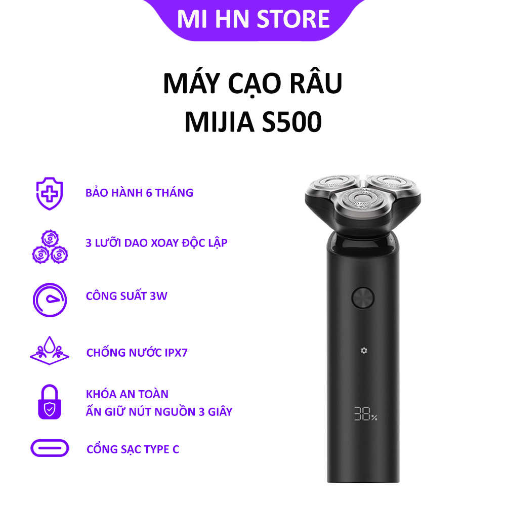 [Voucher 5% cho đơn từ 200k]Máy cạo râu Xiaomi Electric Shaver Mijia S500 3 đầu - Bảo hành 6 tháng