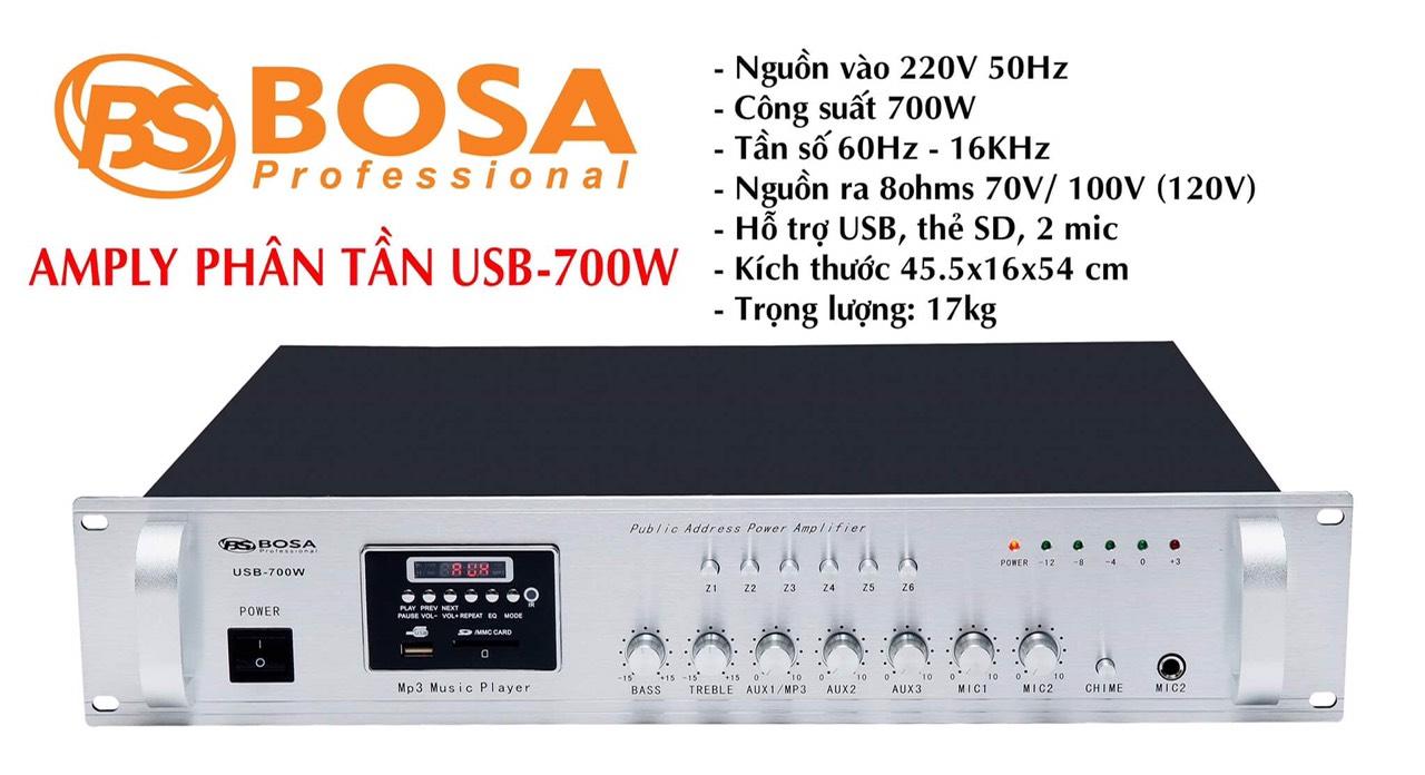 [HCM][Trả góp 0%]Amply phân tần Bosa USB-700W