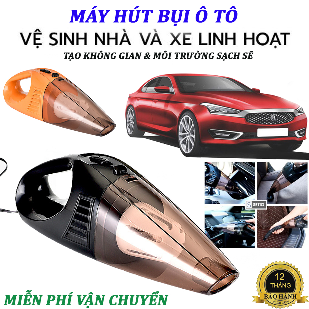Máy Hút Bụi Ô Tô, Thiết Kế Tay Cầm Nhỏ Gọn Tiện Lợi Lực Hút Mạnh Mẽ Kết Hợp Với 3 Đầu Hút Hoạt động Hiệu Qủa Trong mọi Không Gian. Mua Ngay Bảo Hành 12 Tháng - 1 Đổi 1 Trong 30 Ngày !