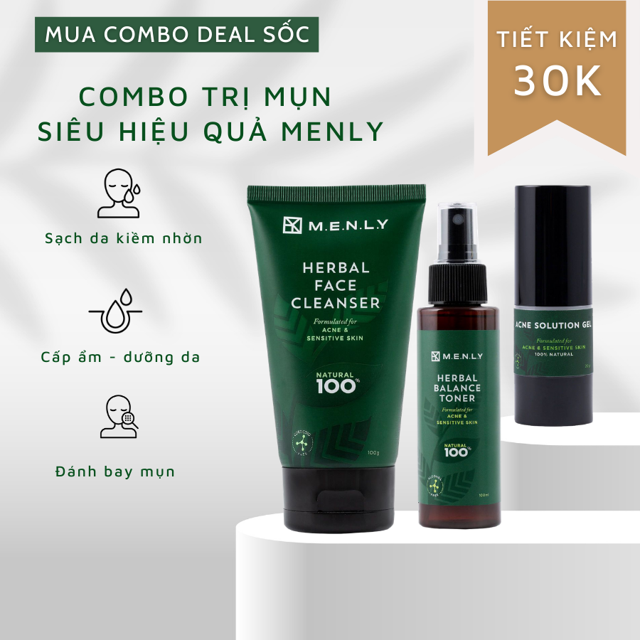 [HCM]COMBO NGĂN MỤN SIÊU HIỆU QUẢ M.E.N.L.Y