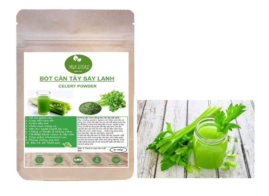 (CELERY POWDER )Bột cần tây nguyên chất sấy lạnh (50g)- Giảm cân, đẹp da, ổn định huyết áp