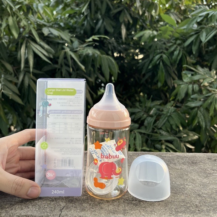 [ chọn núm S,M,L,LL] - Bình sữa cổ rộng PPSU Babuu 90ml/120ml/160ml/240ml/300ml (quà tặng hấp dẫn)