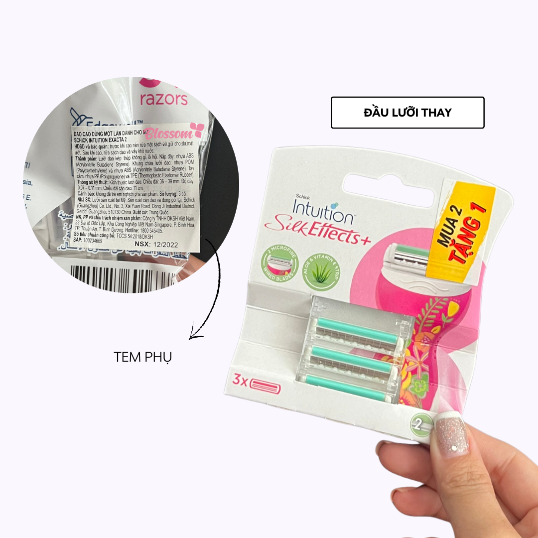 Dao Cạo Thay Lưỡi Dành Cho Nữ SCHICK Silk Effects 2S (Vỉ 1 Cán Và 2 Lưỡi)