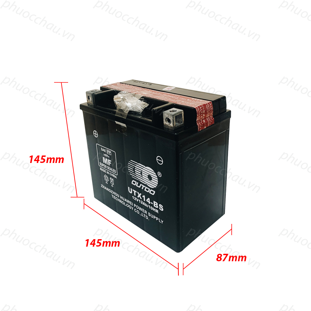 Ắc Quy Xe Moto Phân Khối Lớn OUTDO UTX14 (12V-12AH)
