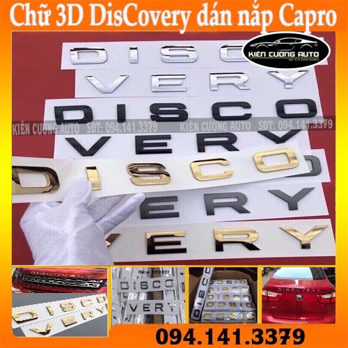 Chữ 3d discovery dán nắp capro
