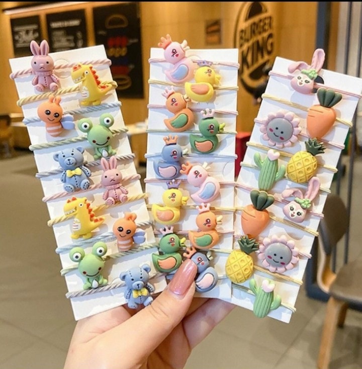 combo 10 dây buộc tóc hình thú vui nhôn cho bé