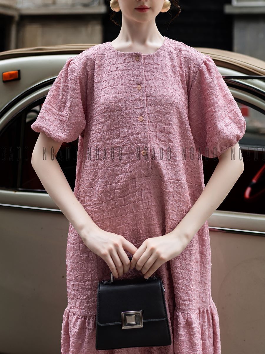 [30.10 - Nhập FALAZLIVE02 giảm 200K] Đầm cotton hồng NGADO