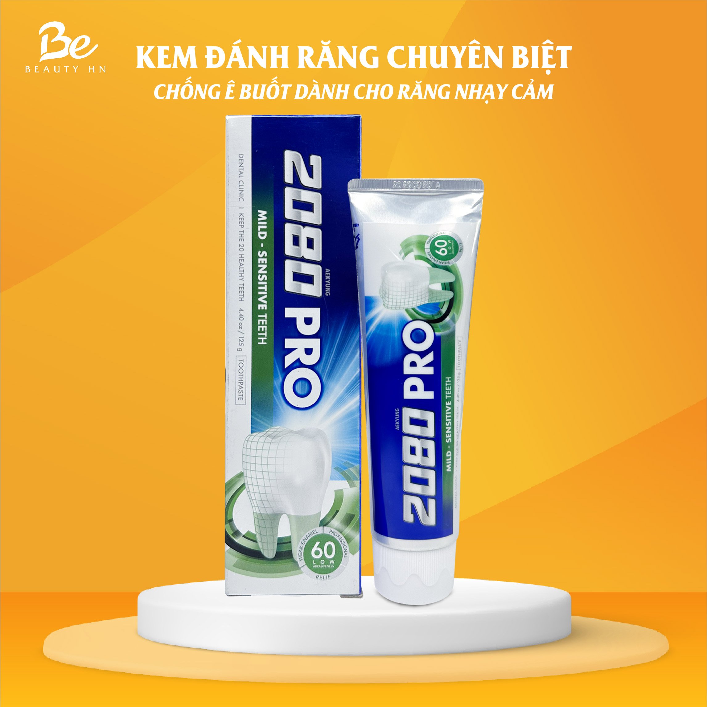 Kem đánh răng giảm ê buốt và mòn răng 2080 Pro Max Sensitive Hàn Quốc 125g - Hàng Chính Hãng