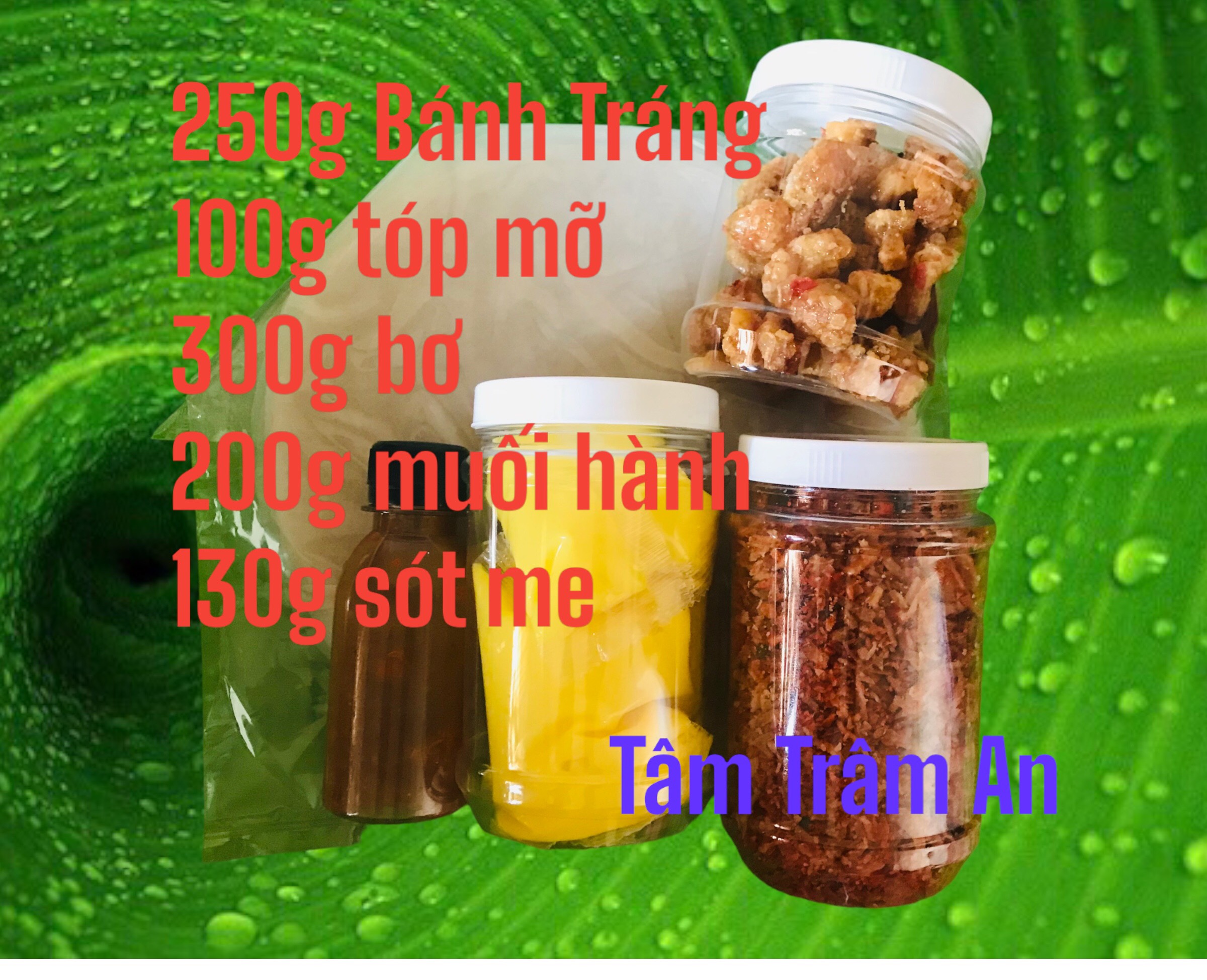 bánh tráng tóp mỡ bơ me combo