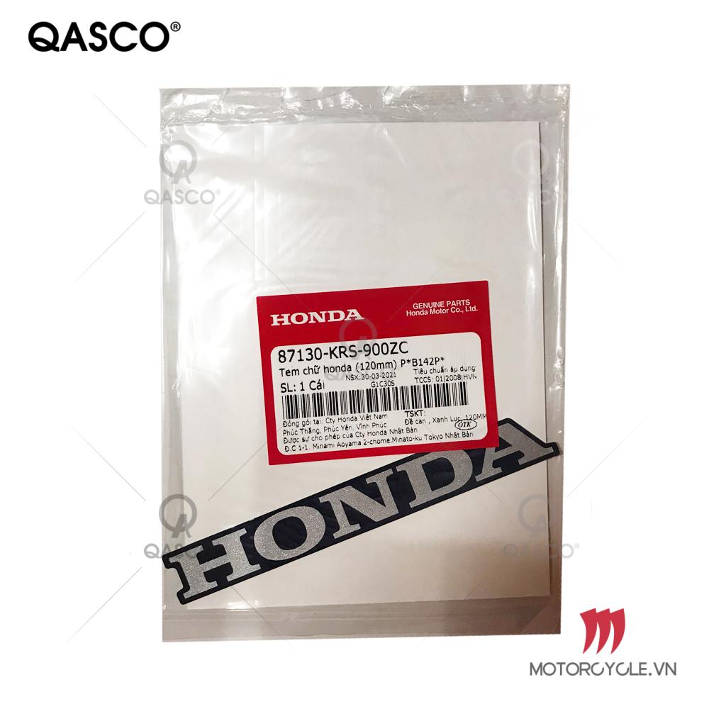 Tem chữ HONDA (120mm) WAVE 100 (87130KRS900ZC) QASCO