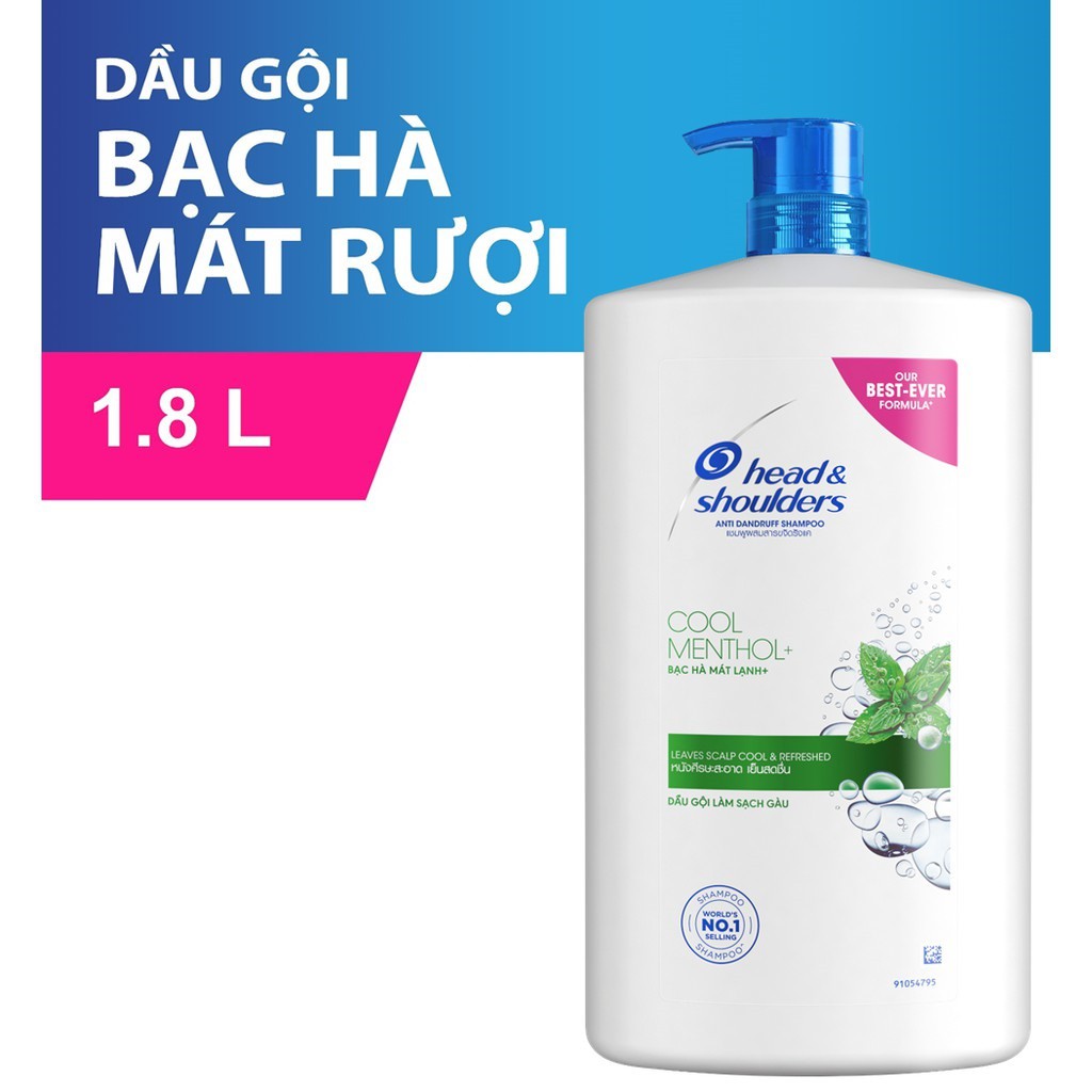 Dầu gội head & shoulders bạc hà làm sạch gàu 1.8 lít