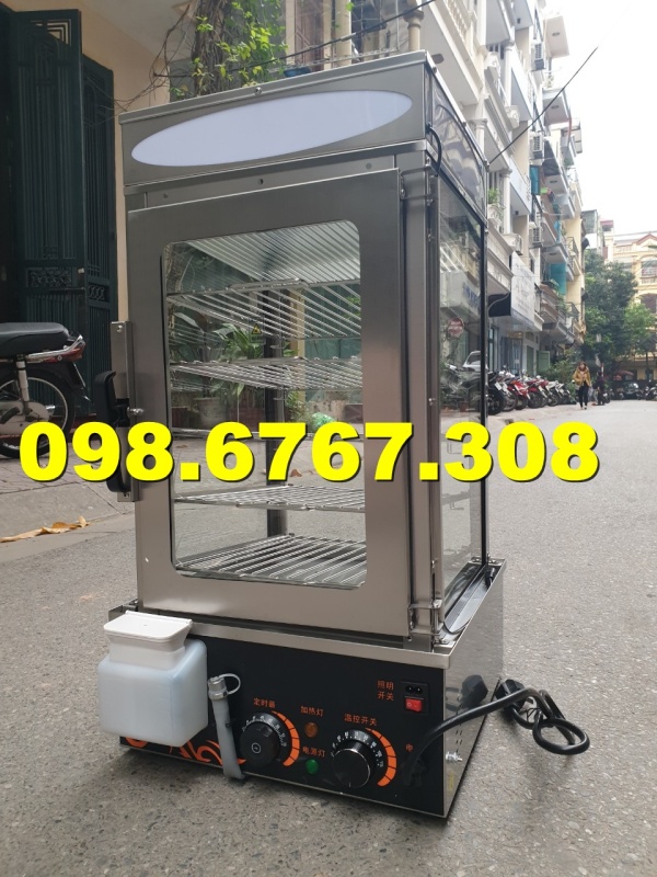 Giá bán Tủ hấp bánh bao 5 tầng Inox, Tủ trưng bày bánh bao, kính cường lực bền đẹp
