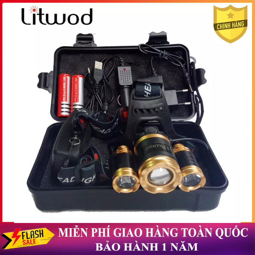Đèn bin đội đầu đèn đeo đầu led siêu sáng đèn soi 3 bóng -tặng kèm 2 pin đèn pin đội đầu 3 bóng led siêu sáng kiểu mới chống nước chống chập cháy tặng kèm 2 pin.