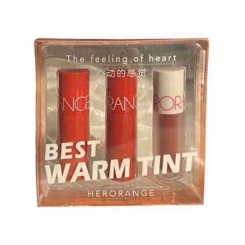 Set 3 thỏi son kem lì herorange best tint cool & warm