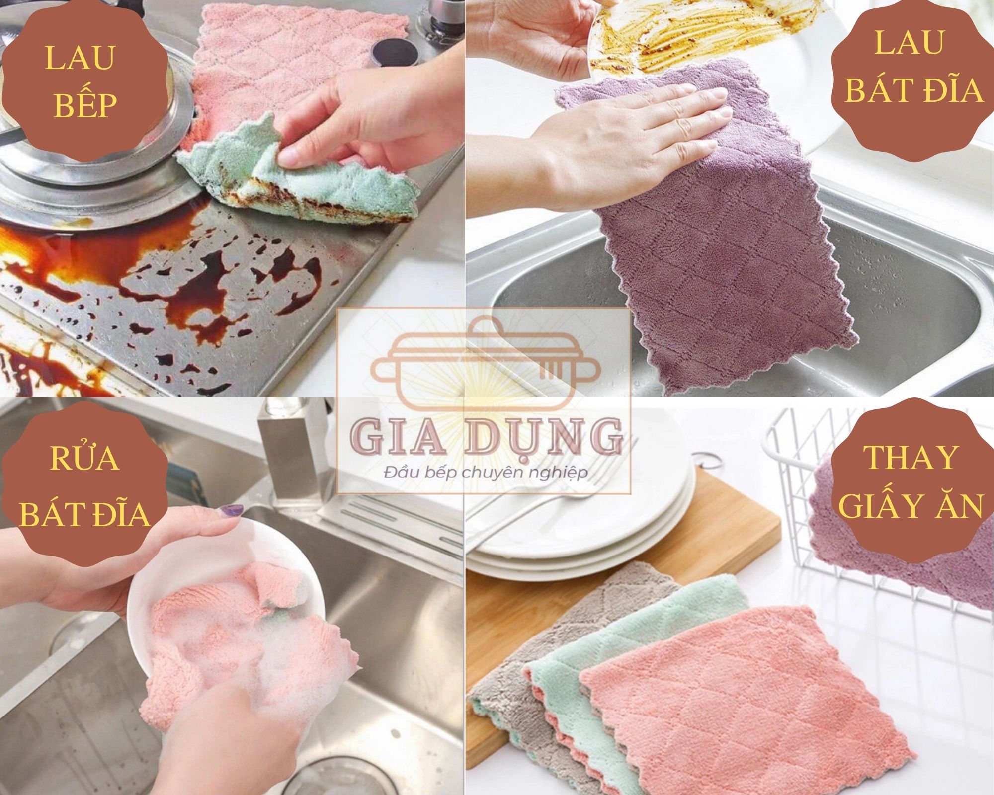 SET 30 chiếc Khăn lau bếp đa năng 2 mặt