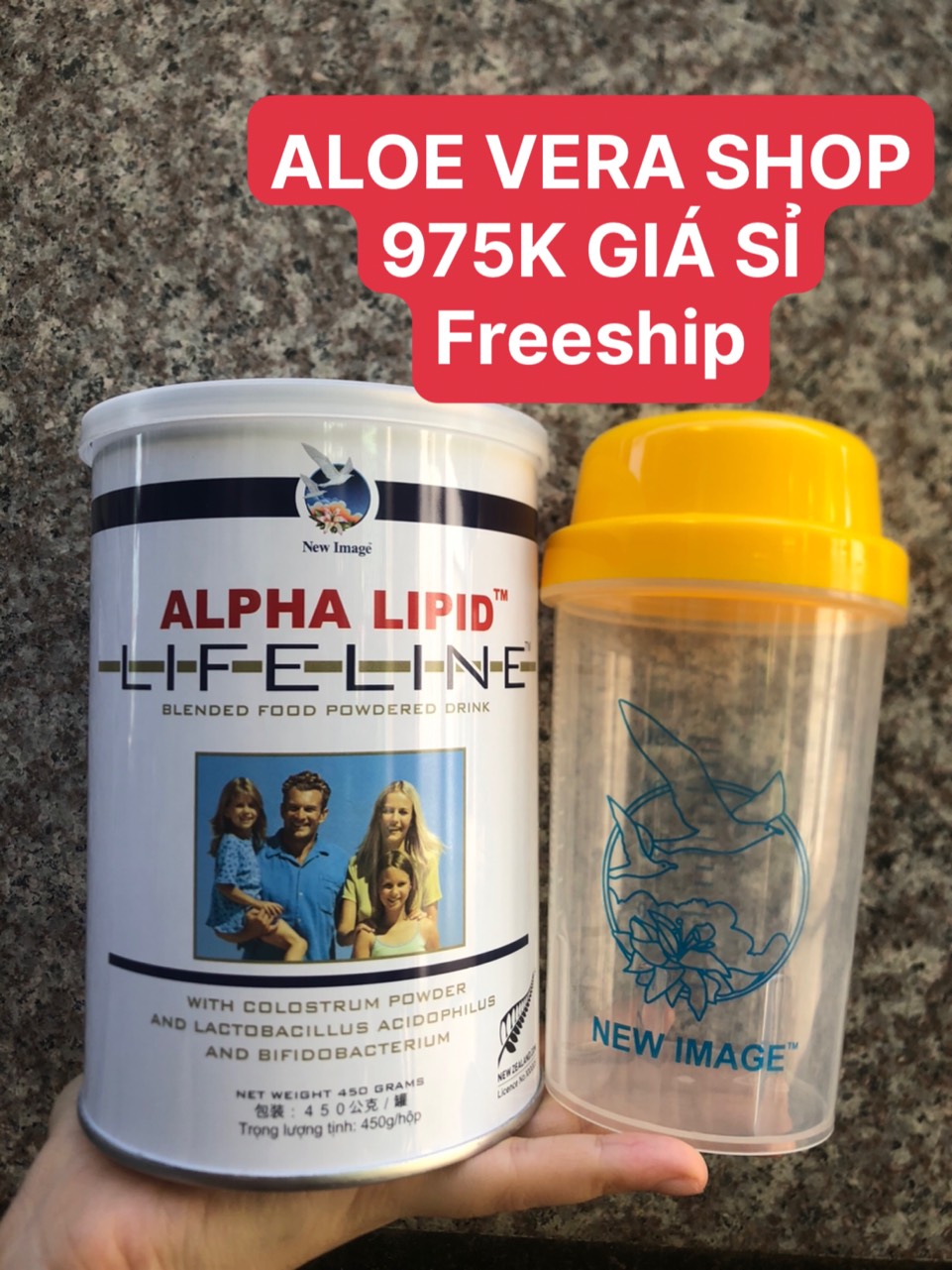 (WORST CHEAP) Alpha Lipid Colostrum Genuine New Zealand 450g (Combo 1 Milk 1 Cup)