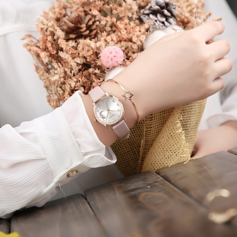 Đồng hồ nữ Julius Hàn Quốc JA-1211 dây da có lịch (Chọn màu)