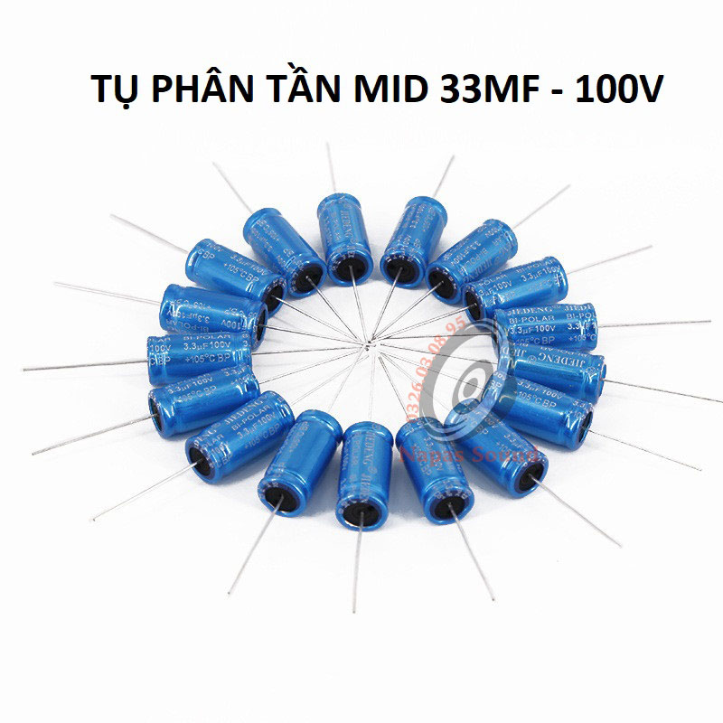 TỤ 33MF 100V KHÔNG PHÂN CỰC - TỤ LOA MID - TỤ LOA TRUNG - TỤ PHÂN TẦN