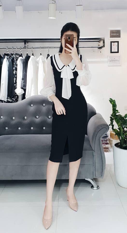 Đầm Ôm Cổ Sen MIA V-D0MIA27 (Đen)
