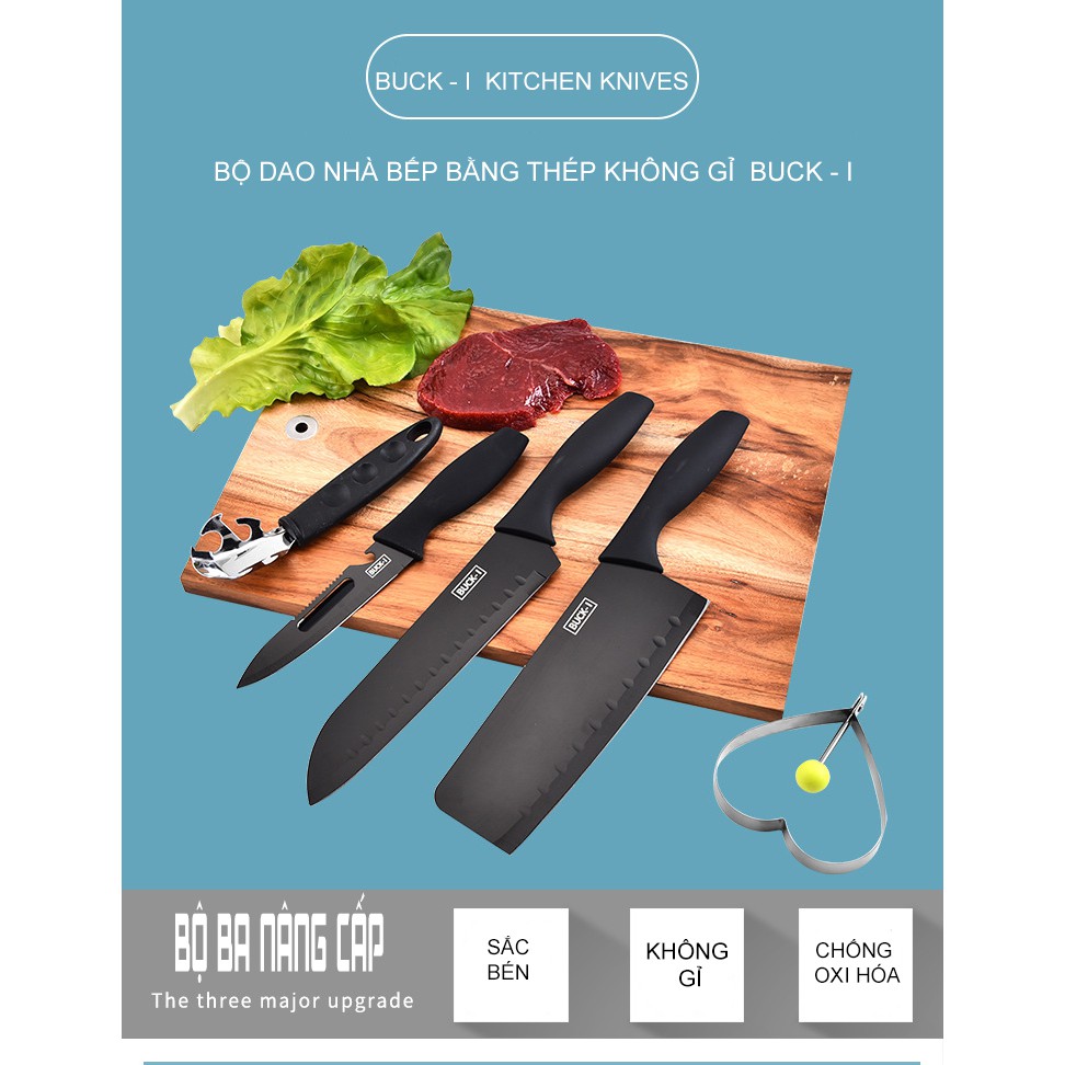 Bộ Dao 5 Món Buck Xám Thái