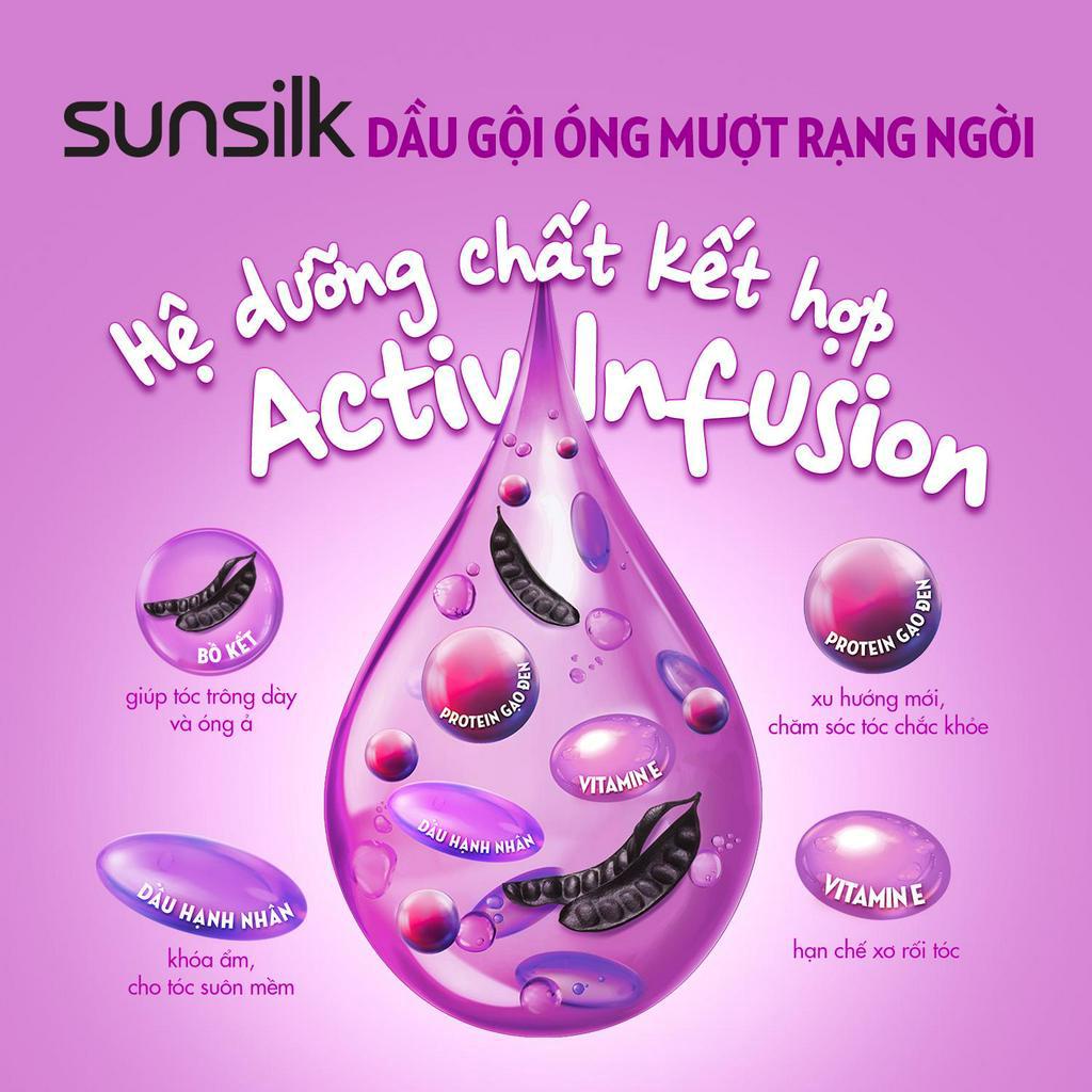 DẦU GỘI SUNSILK CHAI ĐEN 650G