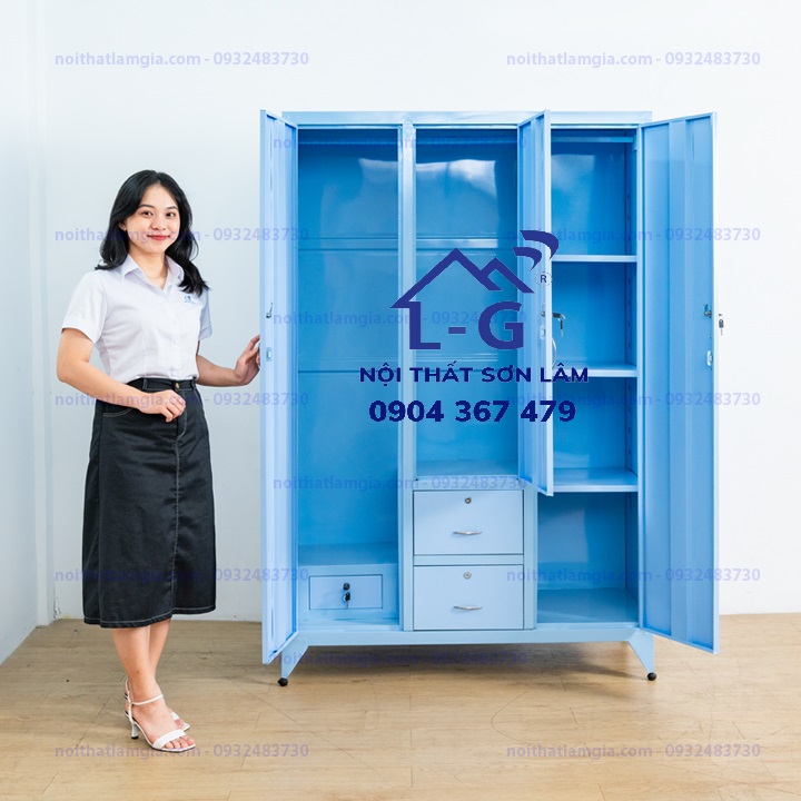 TỦ SẮT 3 CÁNH TĨNH ĐIỆN MÀU ĐẸP - HÀNG SẴN