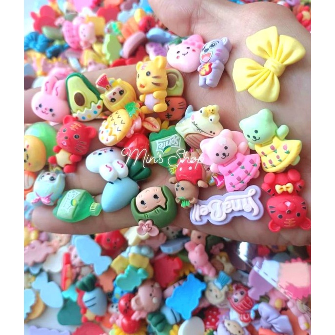 Set 100 charm/center nhám trộn nhiều mẫu xinh (có cả những mẫu ko có trong ảnh)