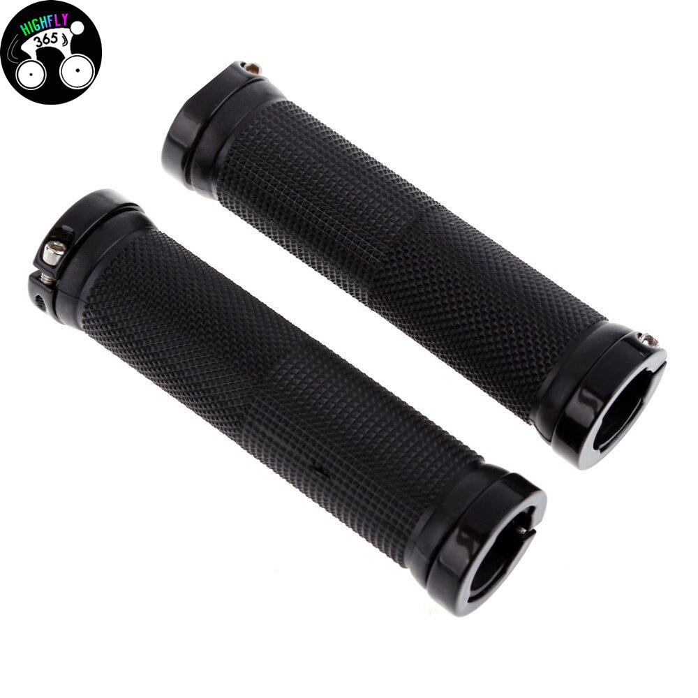 Ergonomic Mountain Bike Bicycle Double Lock-on Handlebar Grips Black