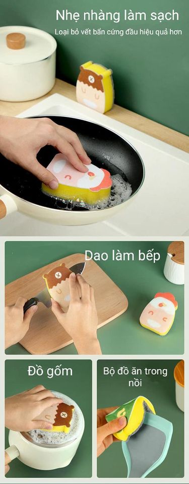 Miếng rửa chén bọt biển 2 mặt
